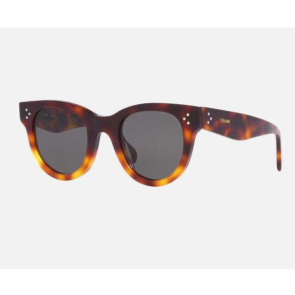 Celine Tortoise Shell Sunglasses Round Havana Gray Acetate Frame CL4003IN - Picture 1 of 11